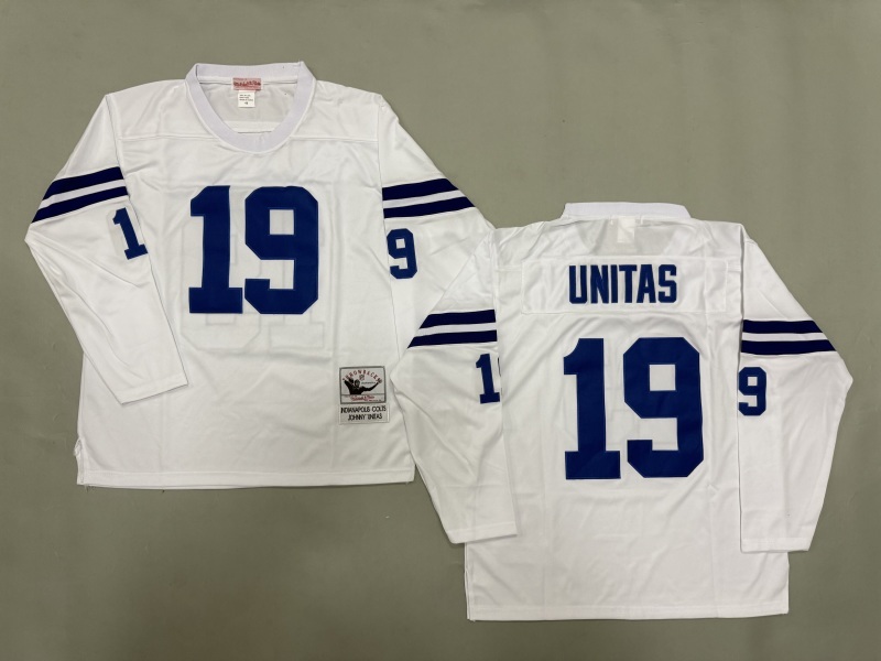 Men 2025 Indianapolis Colts #19 Unitas white Throwback Limited NFL Jersey style 004->indianapolis colts->NFL Jersey